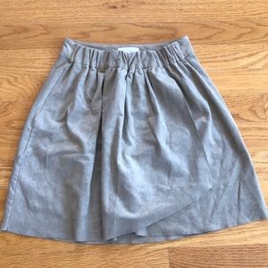 Beige Suede Wrap Skirt